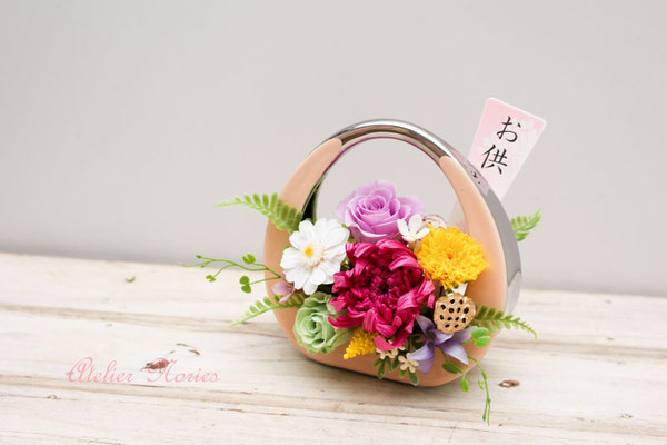 お供えの花 プリザーブドフラワー 2 アトリエノリーズ ウェディングブーケ フラワーギフト 花教室の湘南 茅ヶ崎の花のアトリエ