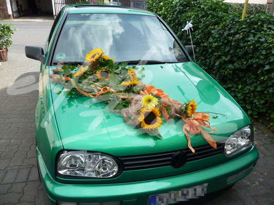 Hochzeits Autoschmuck Sommerlich Einfach Blume