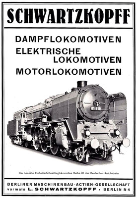 Werbung mit Schnellzuglok 01 110 von 1935