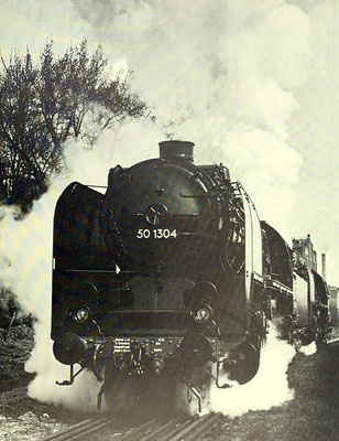 Probefahrt der 50 1304 auf dem BMAG-eigenen Gleis, 1941