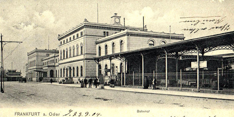 1904: Das alte Bahnhofsgebäude in Frankfurt (Oder) 