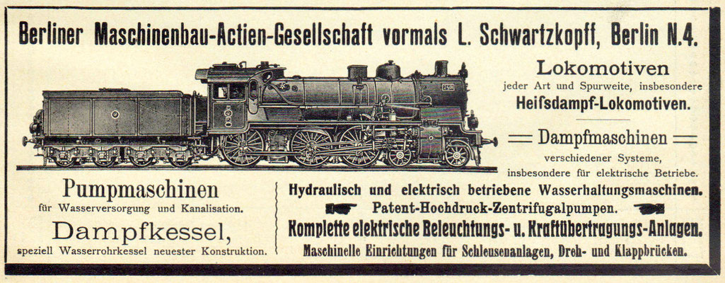 Werbung von 1910 für verschiedene Produkte der BMAG