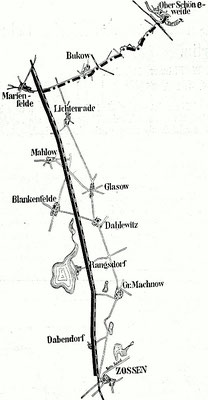 1903: Die elektrifizierte Versuchsstrecke Marienfelde-Zossen wurde vom Kraftwerk Ober-Schöneweide mit Strom versorgt