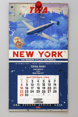 TWA 1963 Collage papier & techniques mixtes 110 cm x 60 cm  2022