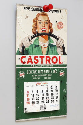 CASTROL 1965 Collage papier & techniques mixtes 110 cm x 60 cm  2022