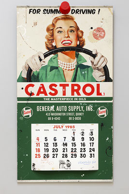 CASTROL 1965 Collage papier & techniques mixtes 110 cm x 60 cm  2022