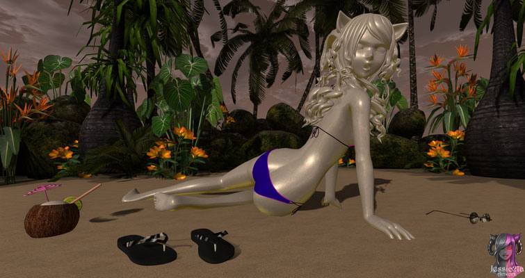 The Statue on the Beach - Bikini Version