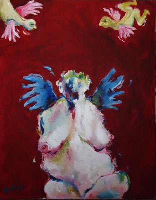 Engel, 140 x 110  Acryl a. Lw.