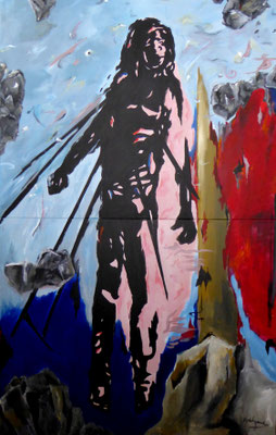 "Töte mich" 220x140 Acryl a. Lw.