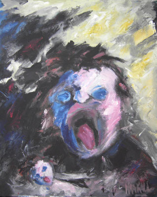 Angst, 100 x 80  Acryl a. Lw.