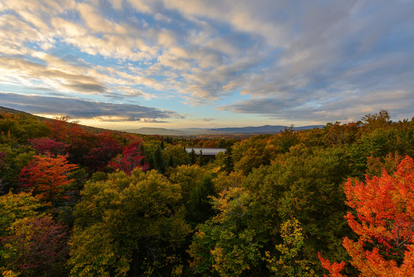 Herbstlicher Sonnenuntergang in New Hampshire