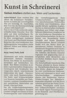 Schreinerei Freialdenhoven - Kunst trifft Handwerk 2012 