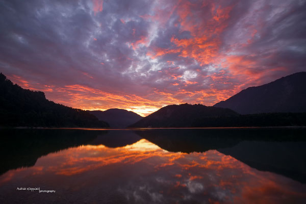 "Vulkanischer" Sonnenaufgang :) Sylvensteinspeicher