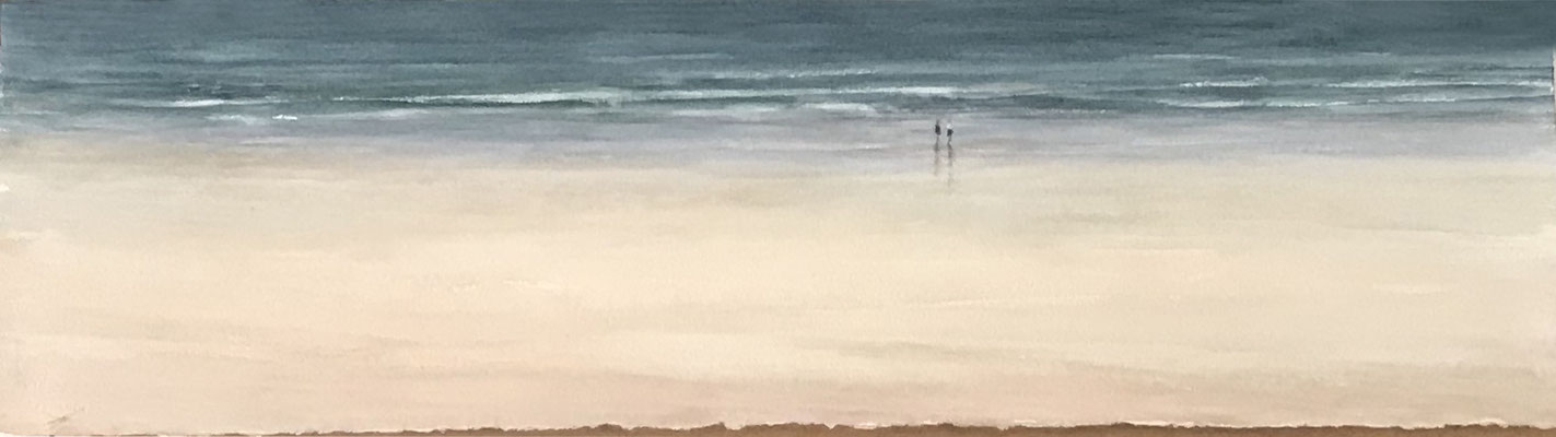 Playa de Normandia. Acuarela 71x24cm.  Beach of Normandie. Watercolor 71x24cm.