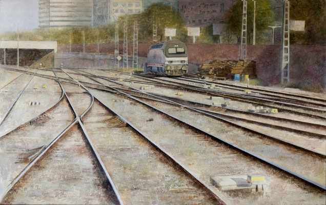 Barcelona, Estación de Francia. 110x89cm.  Oleo sobre panel.  Oil on panel.