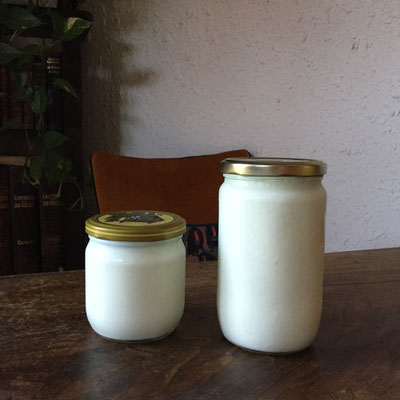 Produits laitiers, ferme de Sainte Luce, pot en verre, zéro déchet, développement durable