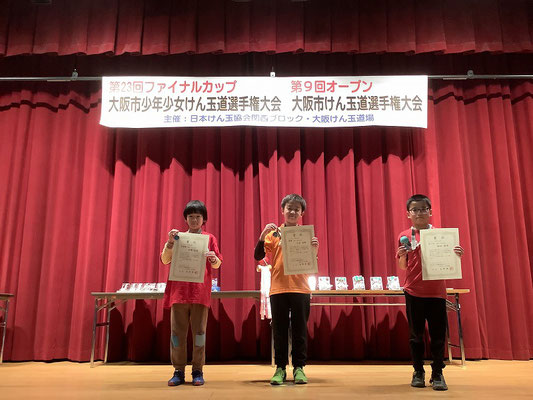 ファイナルカップもしかめ部門　中学年の部　表彰者