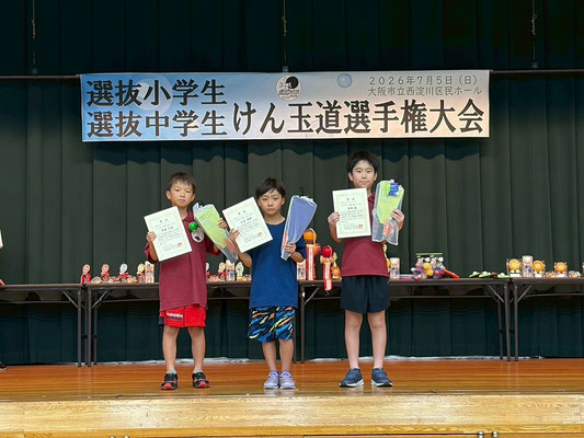 小学生スピードトーナメントハイスピード賞 表彰者
