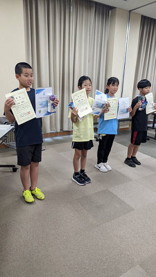 表彰者　小学生スピードトーナメント上位クラス