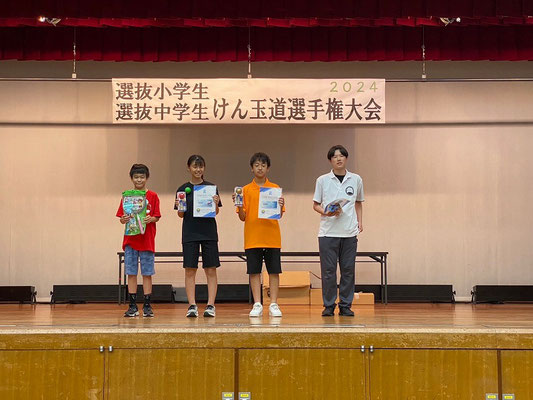 中学生　個人戦リーグ表彰者