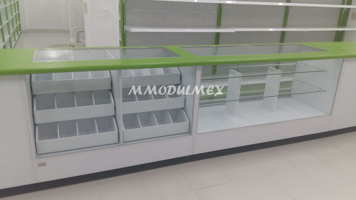 Vitrinas para farmacia, vitrina para papelería, vitrina exhibidora, vitrina mostrador, vitrinas de cristal