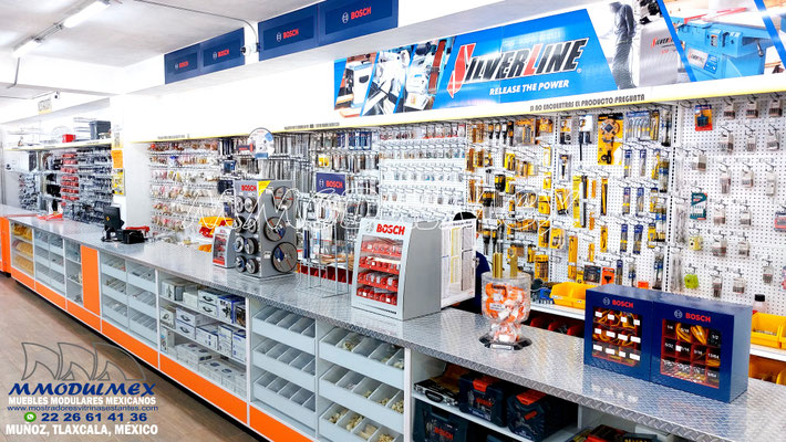 Mostrador para ferretería, muebles para farretería, vitrinas para ferrería