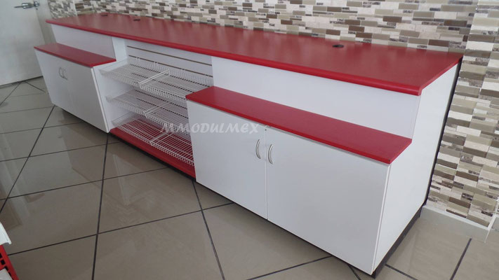 Muebles para comercio, muebles para negocio, muebles para tiendas, muebles de madera, mostradores