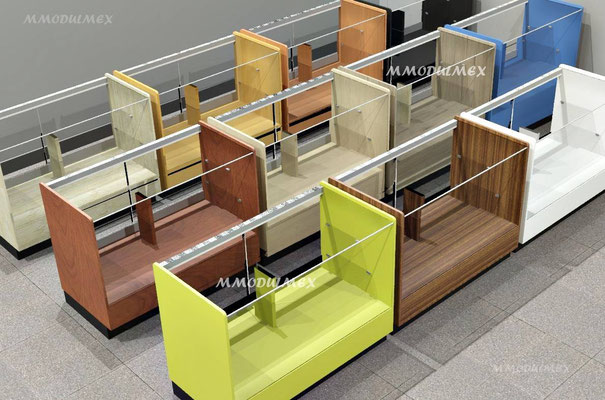 Mostradores y vitrinas de madera para tiendas, papelerías y farmacias