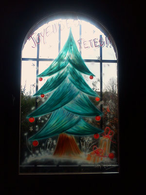 "Les Terres blanches" à Villaudric - Vitrine de Noël 