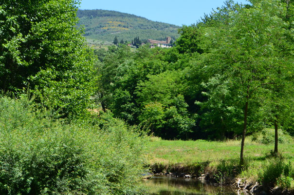 Il torrente con lo sfondo su Gropina