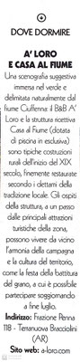 Trafiletto d'articolo sul Bed & Breakfast A'Loro