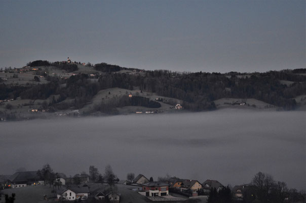 Nebel im Kremstal (Blick vom SPES/Schlierbach nach Magdalenaberg)