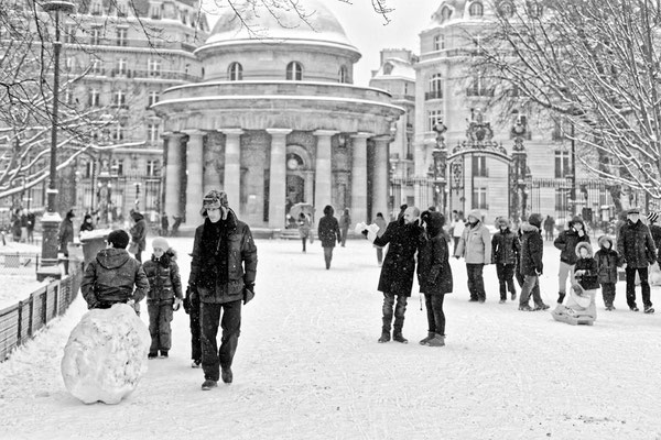 Neige au Parc Monceau, 2013