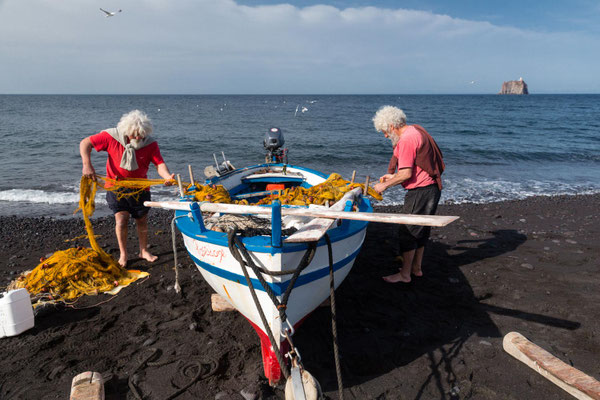 Pêcheurs de Stromboli, Iles Eoliennes, Italie