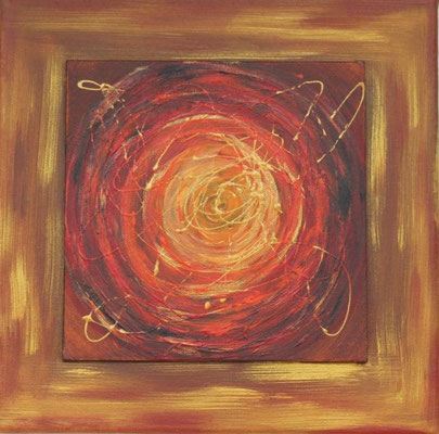 fertiggestellt 2015 - Titel: Feuerspirale - Format 30 x 30 cm - verkauft