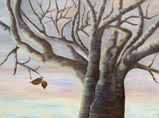 fertiggestellt 2024 - Titel: Winterbaum - Format: 60 x 80 cm - Preis: 320,00 €