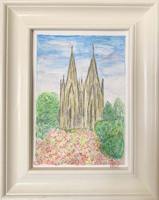 fertig gestellt 2025 - Titel: Dom III - Format: mit Rahmen 29 x 25 cm - Preis 59,00 €