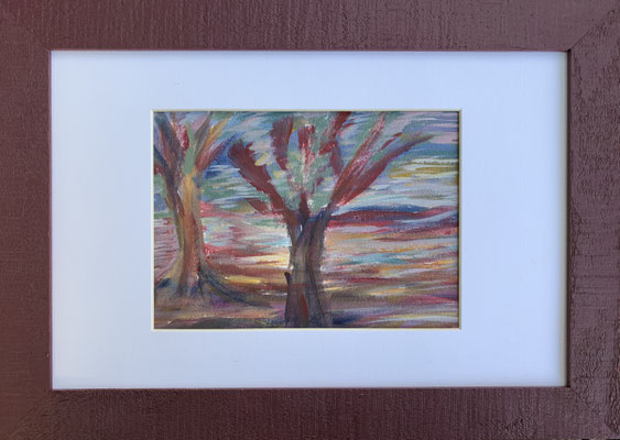 fertiggestellt 2024 - Titel: Abendstimmung - Acryl auf Büttenpapier - Größe: 24 x 34 cm - m. Rahmen 70,00 €