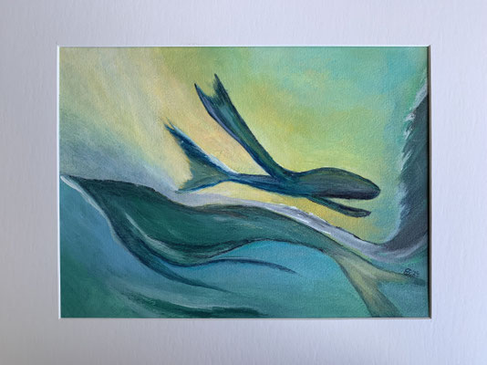 fertiggestellt 2024 - Titel: Utopia - Acryl - 30 x 40 cm mit Passepartout - Preis 90,00 €