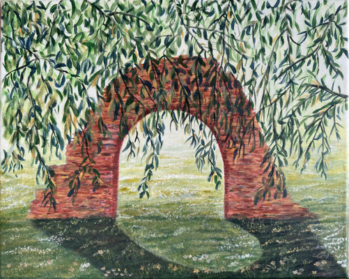fertiggestellt 2024 - Titel: An der Ruine - Format: 40 x 50 cm - Preis 200,00 €