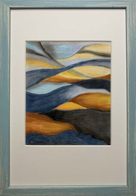 fertiggestellt 2025 - Titel: In Bewegung - Format mit Passepartout im Rahmen 20 x 30 cm - Preis 80,00 €