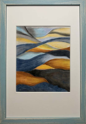 fertiggestellt 2025 - Titel: In Bewegung - Format mit Passepartout im Rahmen 23 x 33 cm - Preis 90,00 €