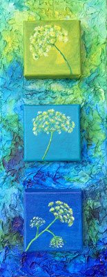 fertiggestellt 2025 - Titel: Trilogie von Dillblüten - Format 20 x 50 cm - 120,00 € - verkauft