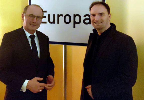 MEP Dr. Othmar Karas und Dietmar Pichler im Bürgerforum Europa