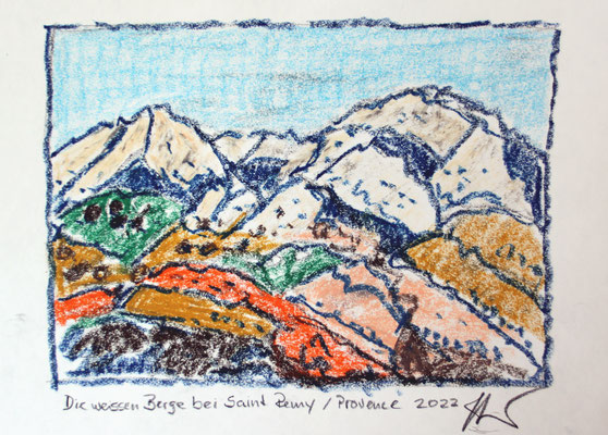 Mount Gaussier bei Saint Remy Pastellkreide auf Papier 40 x 30 cm