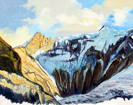Fiescherhörner v. Grindelwald aus Öl auf Leinwand 100 x 80 cm  Verkauft