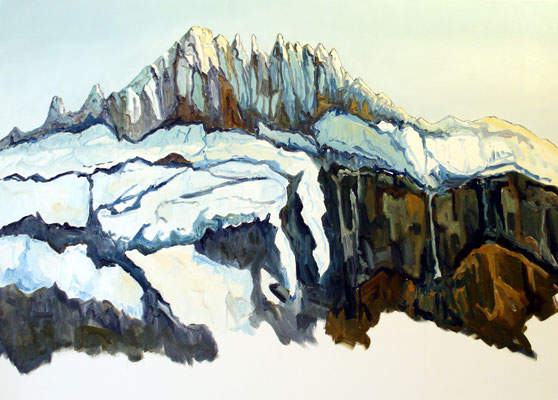 Gspaltenhorn im Winter vom Kiental aus 100 x 70 cm Öl auf Leinwand