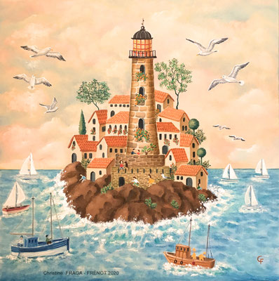 OEUVRE ORIGINALE Peinture HUILE SUR TOILE DE LIN CHRISTINE FRAGA FRENOT ART NAIF prix et disponibilités sur la page BOUTIQUE