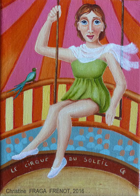 LE CIRQUE OEUVRE ORIGINALE Peinture HUILE SUR TOILE DE LIN CHRISTINE FRAGA FRENOT ART NAIF prix et disponibilités sur la page BOUTIQUE