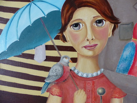 LE CIRQUE OEUVRE ORIGINALE Peinture HUILE SUR TOILE DE LIN CHRISTINE FRAGA FRENOT ART NAIF prix et disponibilités sur la page BOUTIQUE